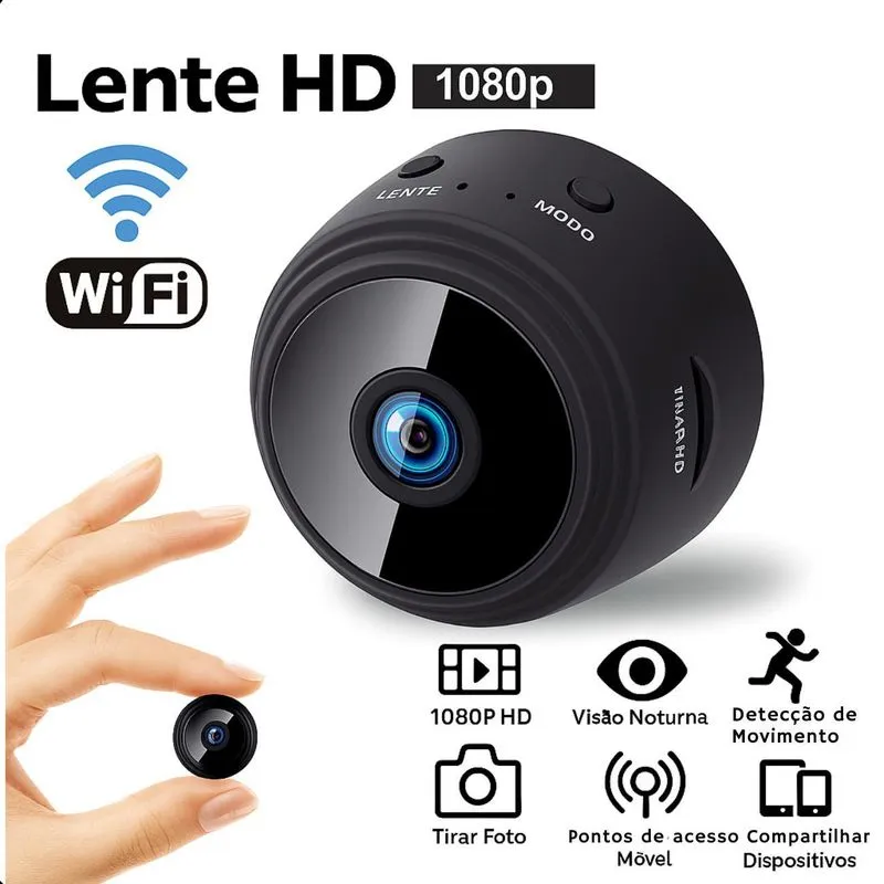 A9 Mini Câmera Full Hd 1080p Wi-fi Monitoramento Sem Fio Pro