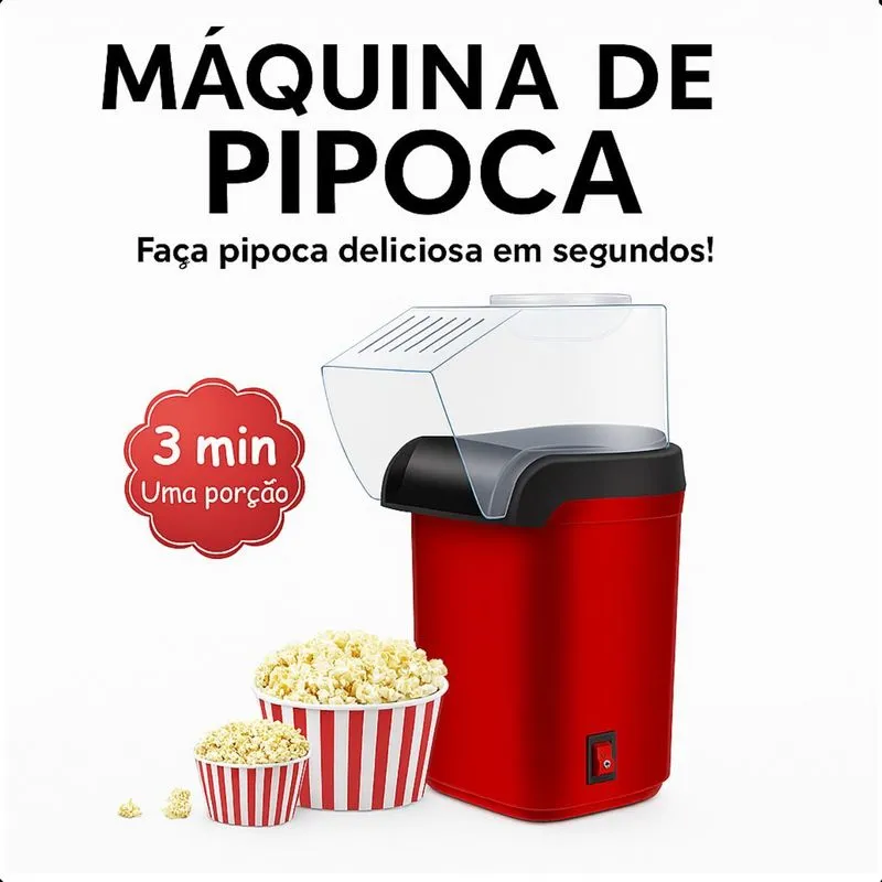 Pipoqueira Elétrica, Para Pipocas Saudáveis E Rápidas