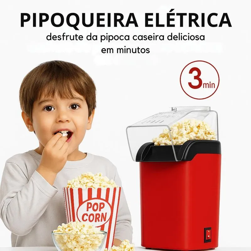 Pipoqueira Elétrica, Para Pipocas Rápidas E Saudáveis