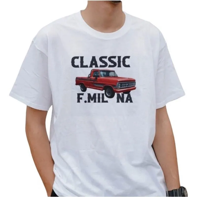 Blusa Camisa Básica Personalizada Estampa Caminhonete Classic F.1000 Milona Tecido 100% Poliéster Anti-Piling Ótima Durabilidade