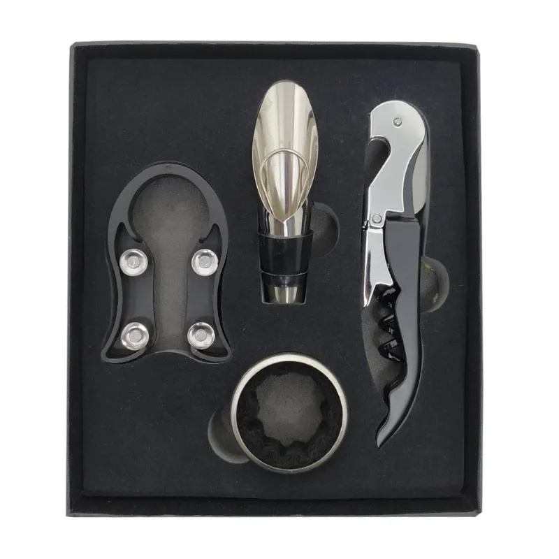 Kit Vinho 4 Peças em Metal Livon