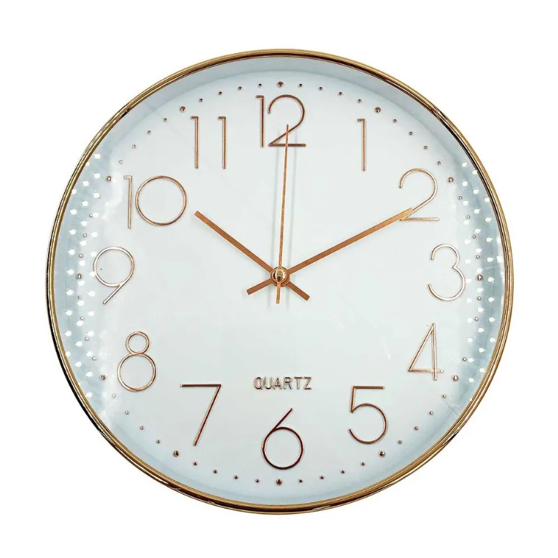 Relógio de Parede Decorativo 24cm em Plástico Livon-Rose