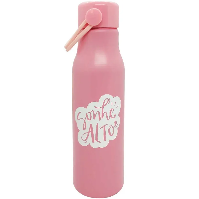 Garrafa C/ Alça 600ml em Alumínio Livon-Pink
