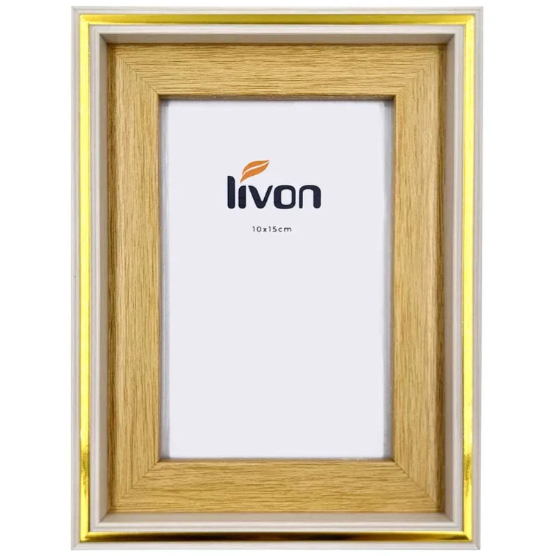 Porta Retrato Decorativo 10x15cm em Plástico Livon-Branco
