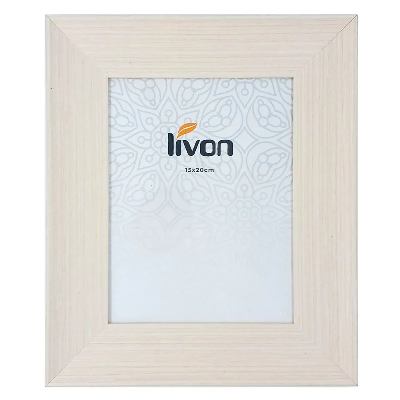 Porta Retrato Decorativo 15x20cm em Plástico Livon-Creme