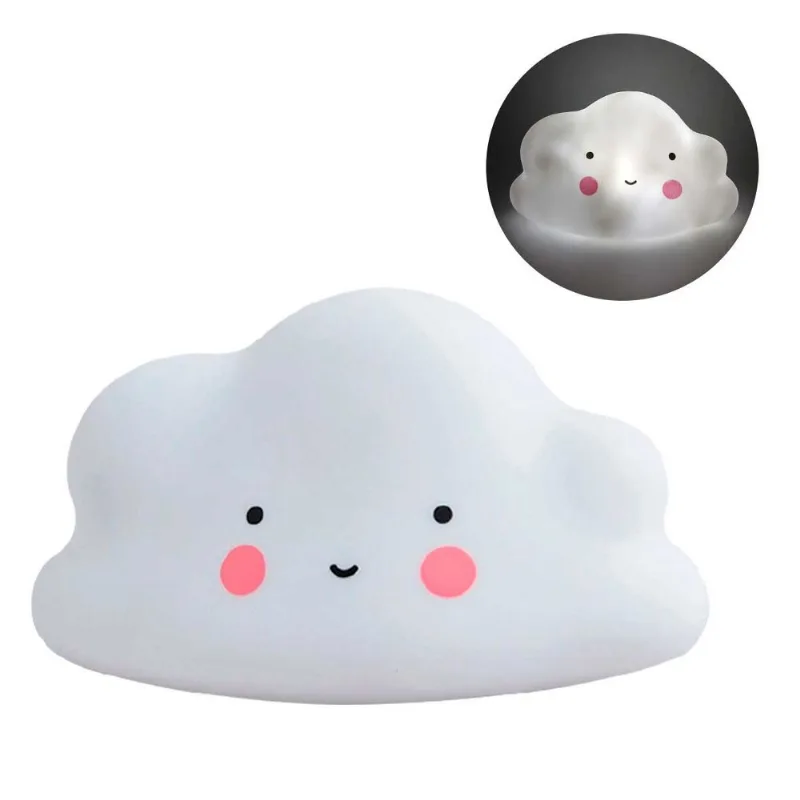 Luminária Infantil Nuvem 8,5x14,5cm em Plástico Charti-Branco