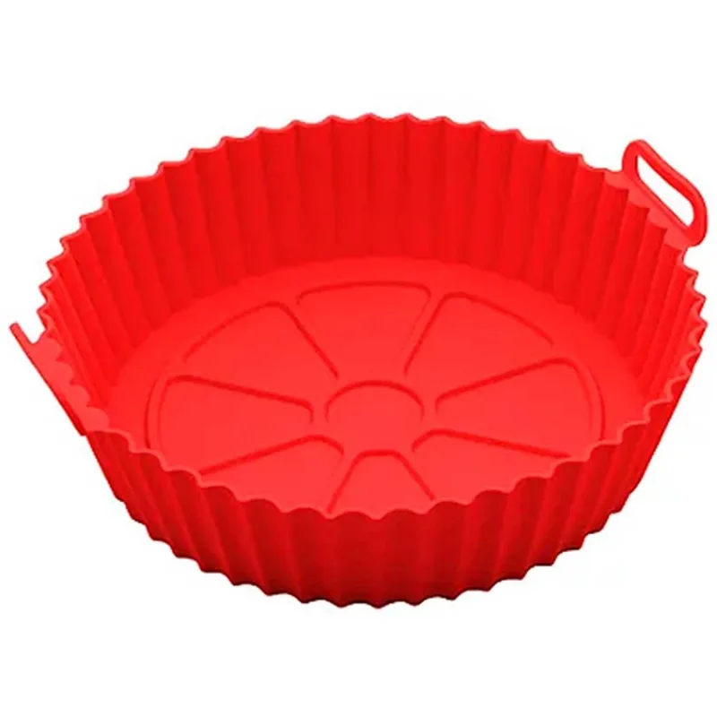 Forma Redonda P/ Air Fryer 20cm em Silicone Livon-Vermelho