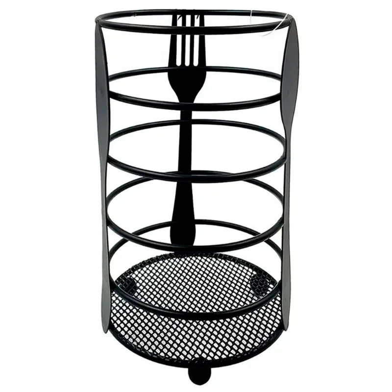 Porta Talheres Redondo 16x10cm em Metal Livon