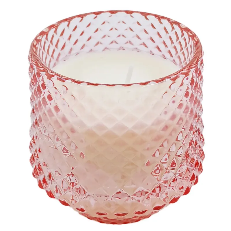 Vela Aromática 8x7cm em Vidro Livon-Rosa