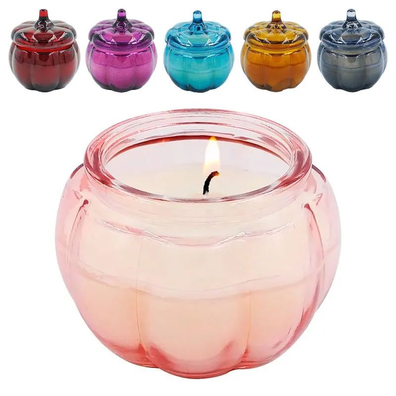 Vela Abóbora Aromática 8x6cm em Vidro Livon-Cores Sortidas
