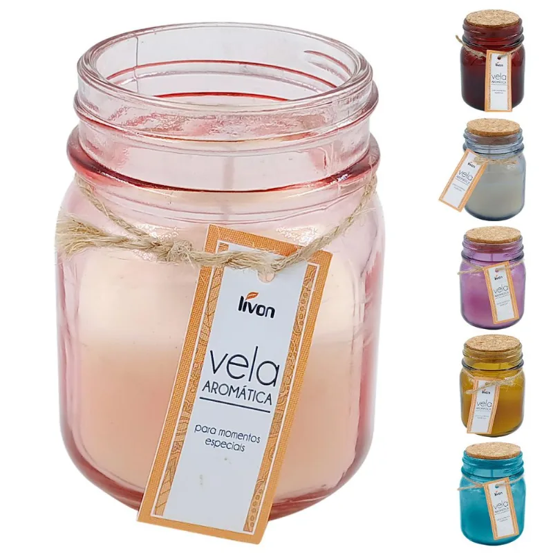 Vela Aromática C/ Suporte 8x5cm em Vidro Livon-Cores Sortidas
