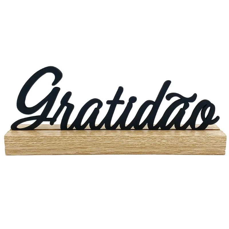 Placa Gratidão Decorativa 20cm em MDF Livon