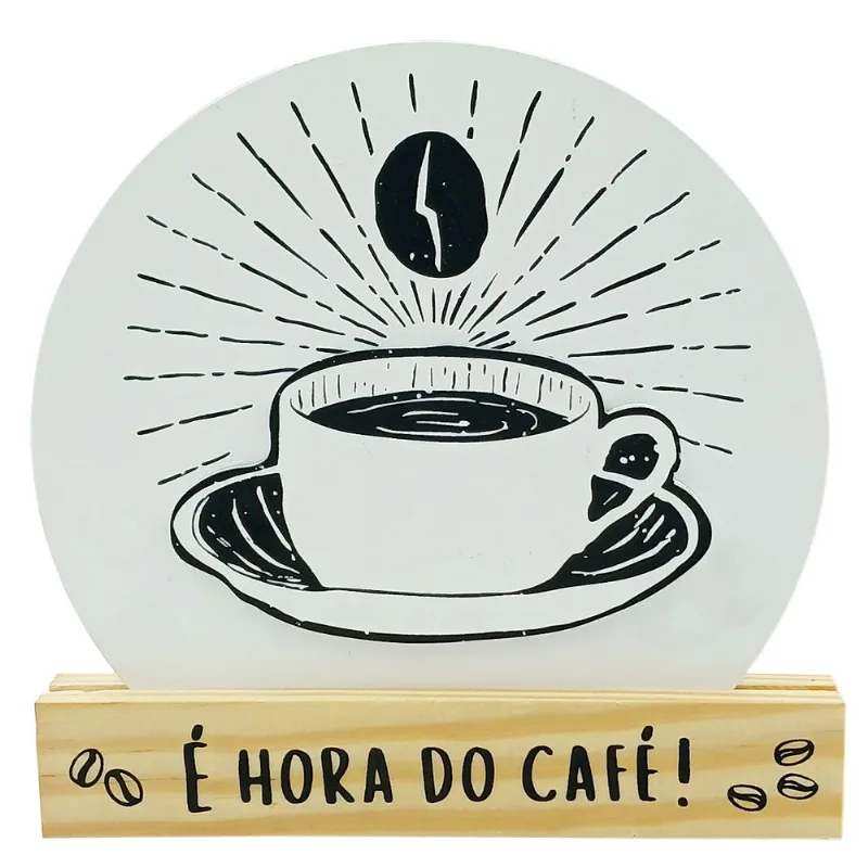 Placa Cantinho do Café Decorativo 20cm em MDF Livon-Modelo 1