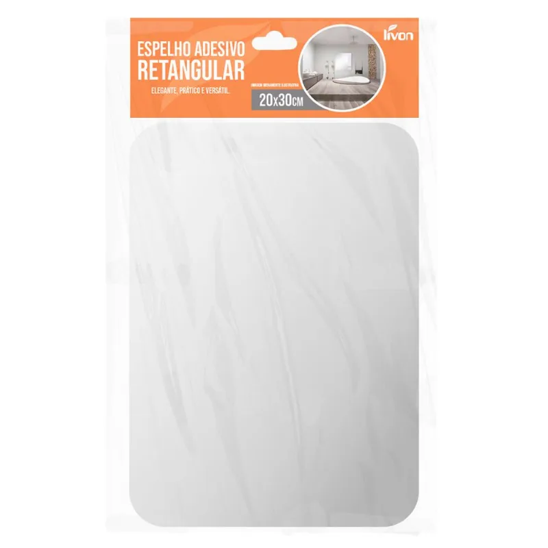 Espelho Flexível Retangular 30x20cm em Plástico Livon