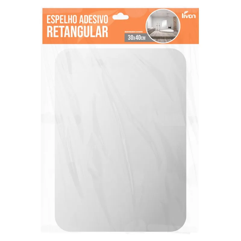Espelho Flexível Retangular 40x30cm em Plástico Livon