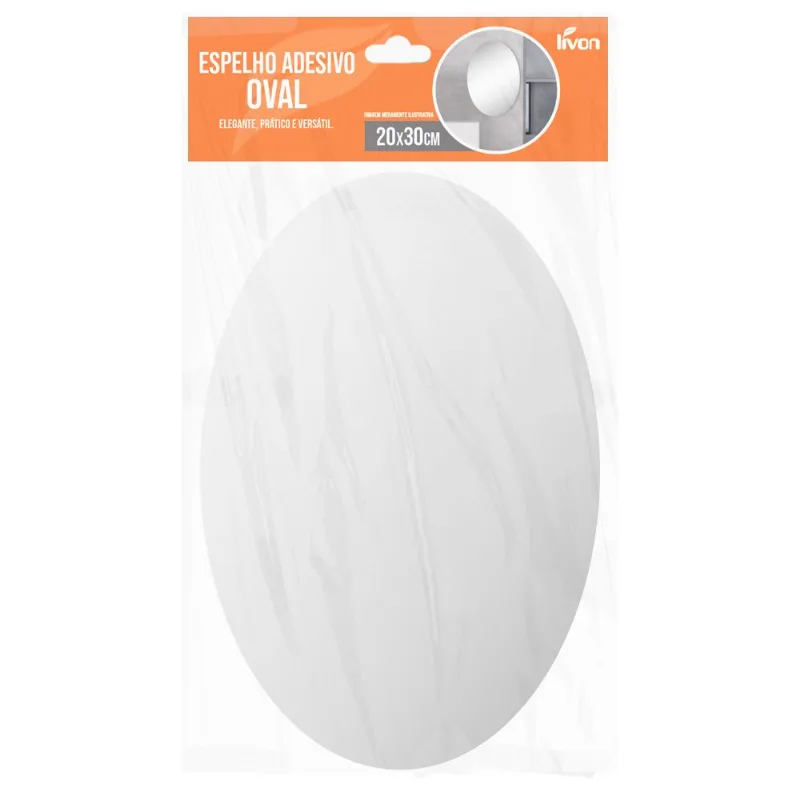 Espelho Flexível Oval 30x20cm em Plástico Livon
