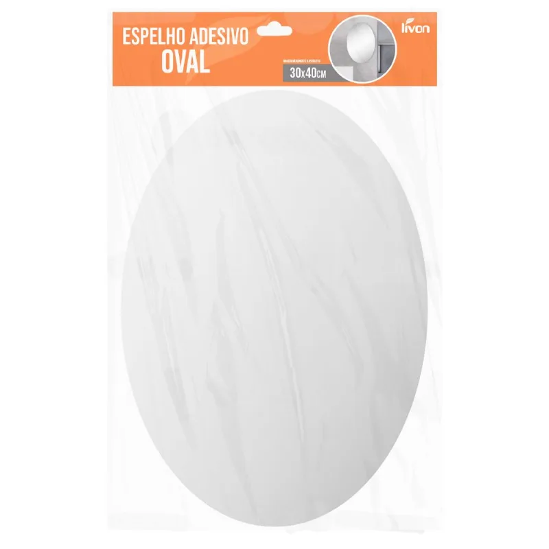 Espelho Flexível Oval 40x30cm em Plástico Livon