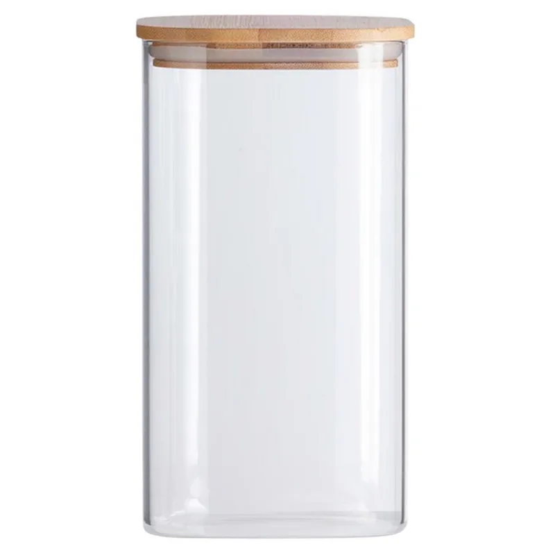 Pote Hermético C/ Tampa Bambu 10x25cm em Vidro Livon