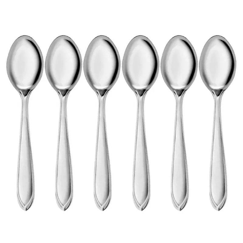 Jogo de Colher de Sobremesa 6 Peças 17cm em Aço Inox Livon