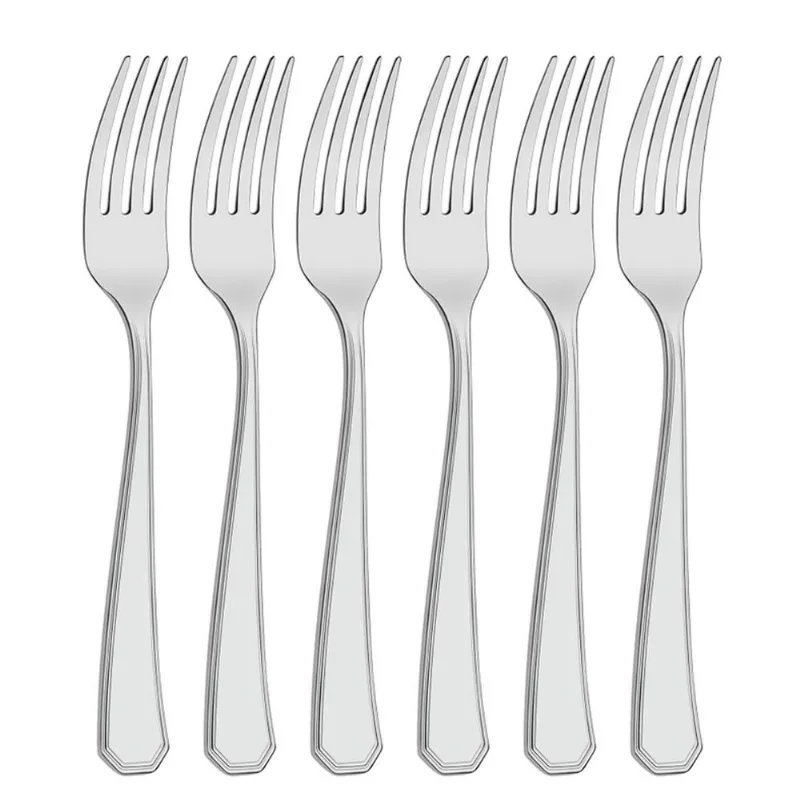 Jogo de Garfo 6 Peças 19cm em Aço Inox Livon