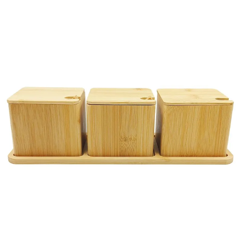 Jogo de Potes C/3 Peças 30x11cm em Bambu Livon