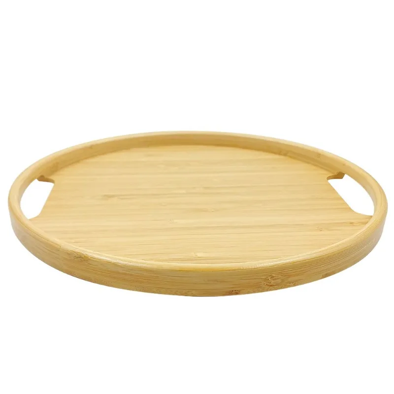 Bandeja Decorativa Redonda 30cm Em Bambu Livon