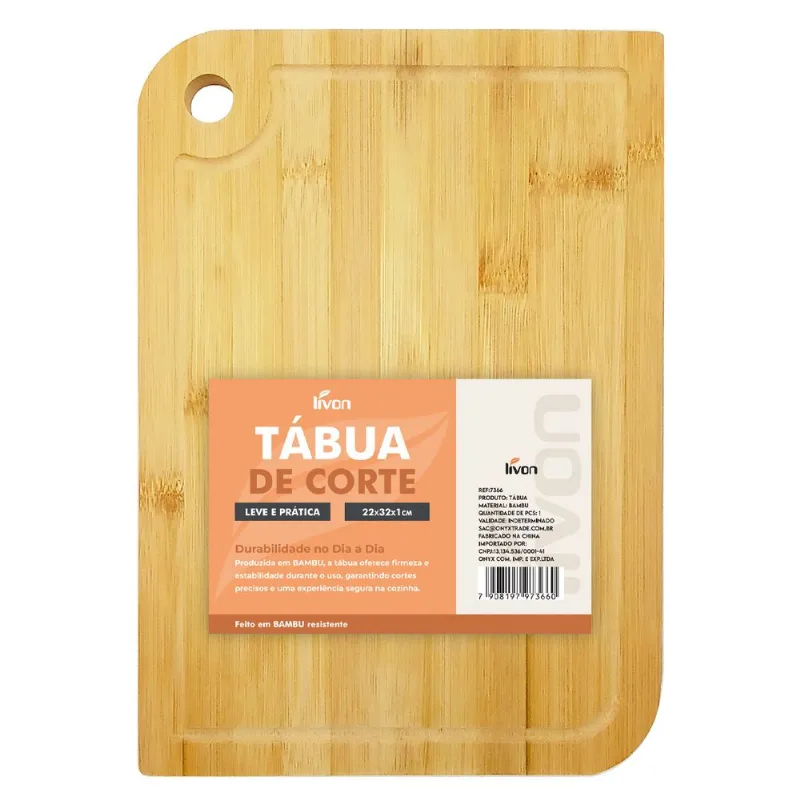 Tábua de Corte 30x20cm em Bambu Livon