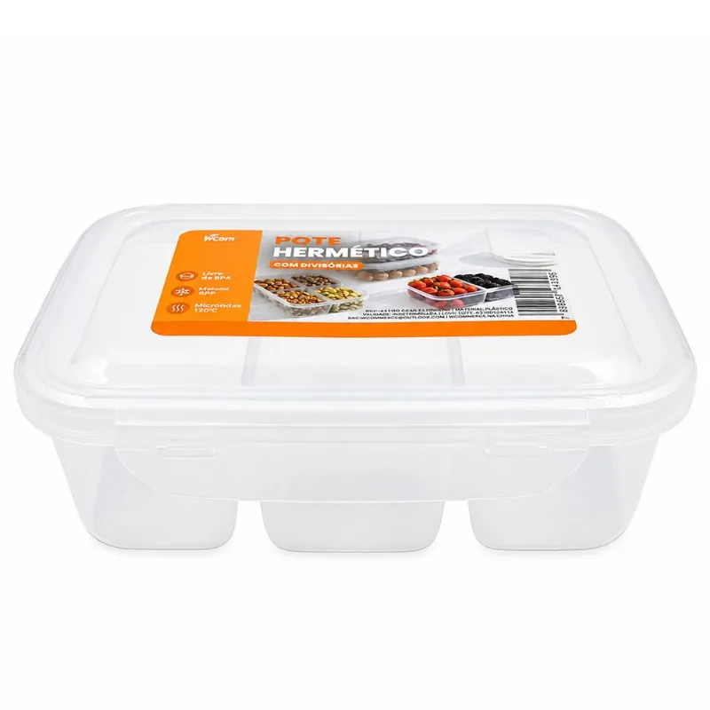 Pote Hermético Retangular 23x17cm em Plastico Livon
