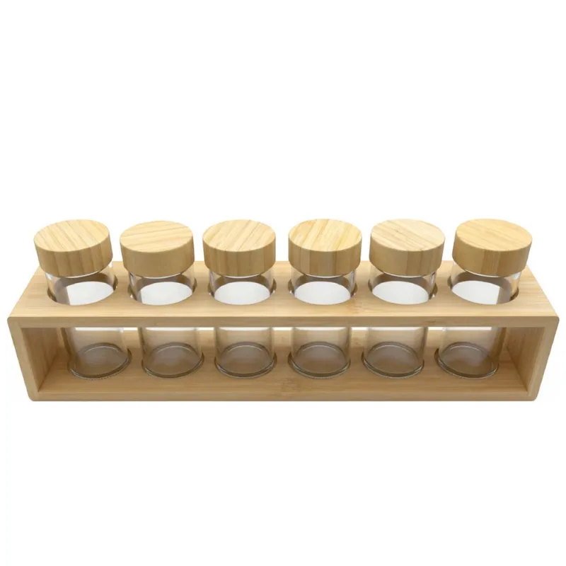 Jogo de Potes 7 Peças 80ml em Bambu Livon