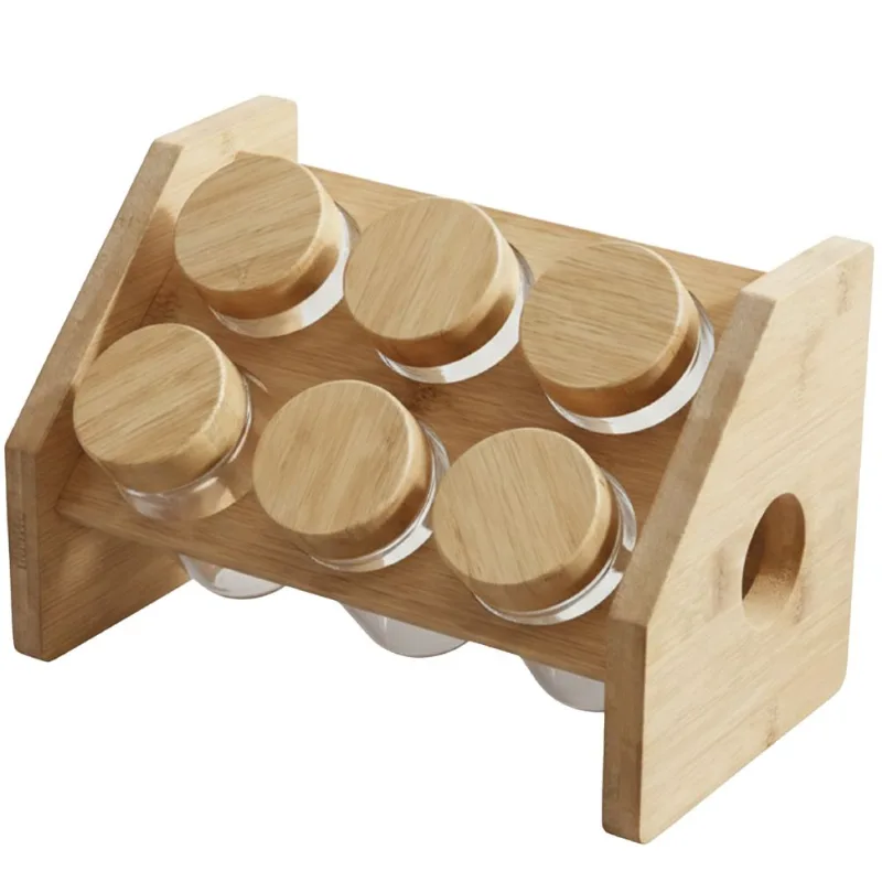 Jogo de Potes 7 Peças 80ml em Bambu Livon