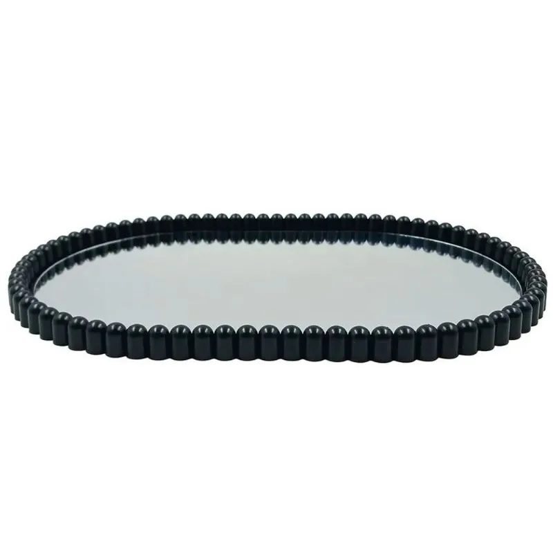 Bandeja Espelhada Oval 31x21cm em Vidro Livon