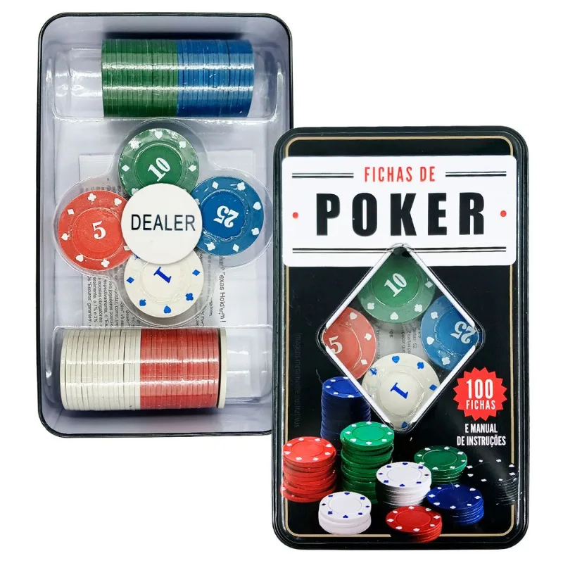 Fichas De Poker 100 Fichas em Plástico Livon