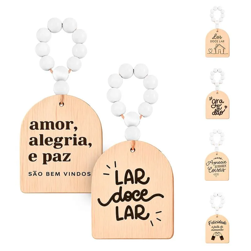 Placa Decorativa Frases 18,5x10cm em MDF Livon
