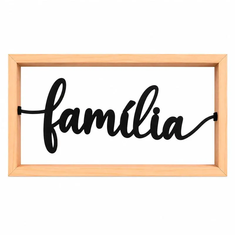 Placa Família Decorativa 25x13cm em MDF Livon