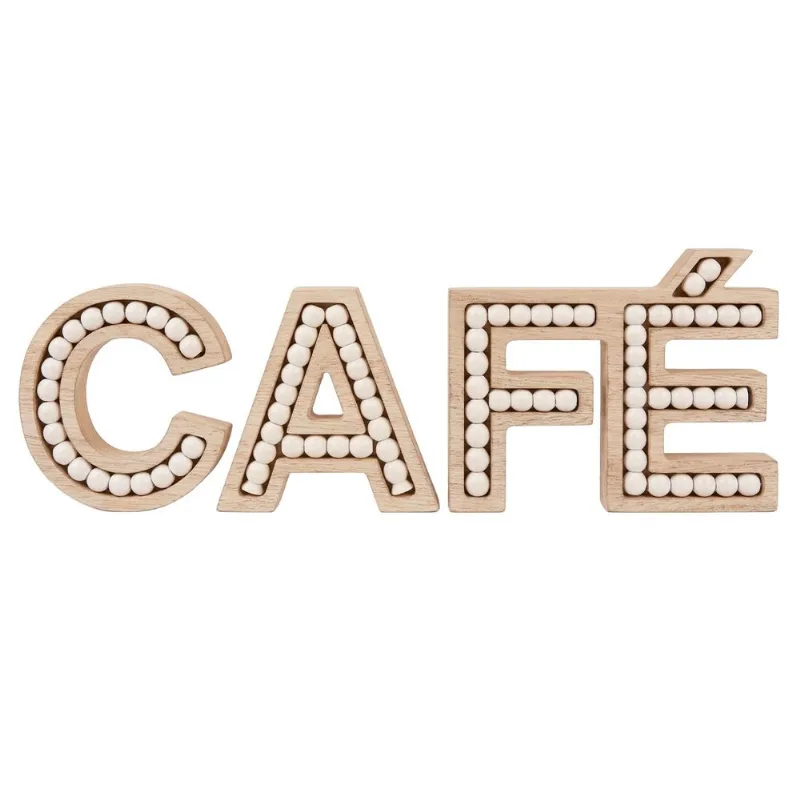 Placa Decorativa Café 27x8cm em Madeira Livon