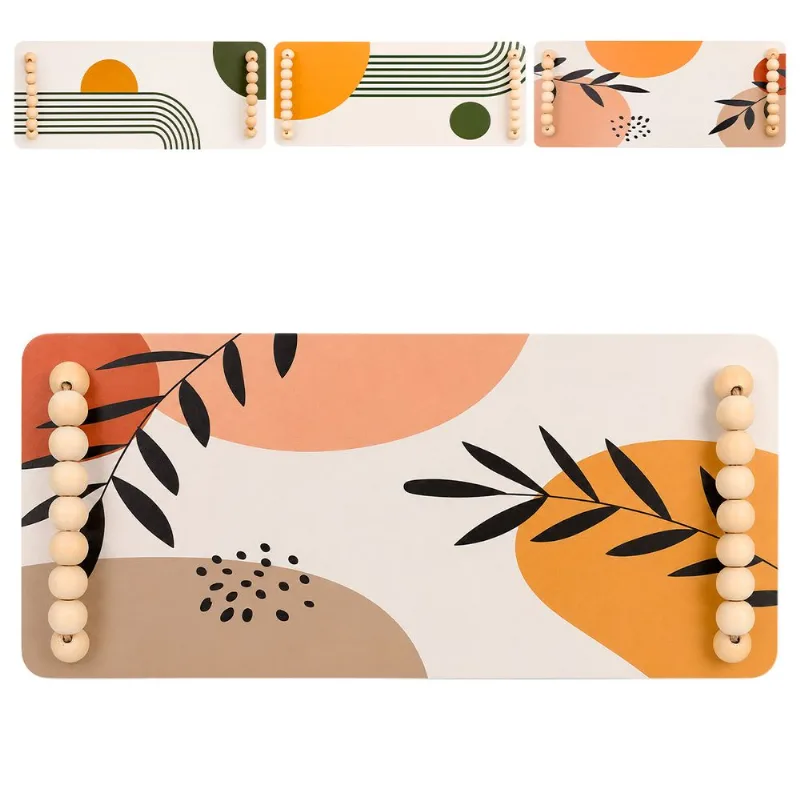 Bandeja Retangular Decorativa 30cm em Madeira Livon