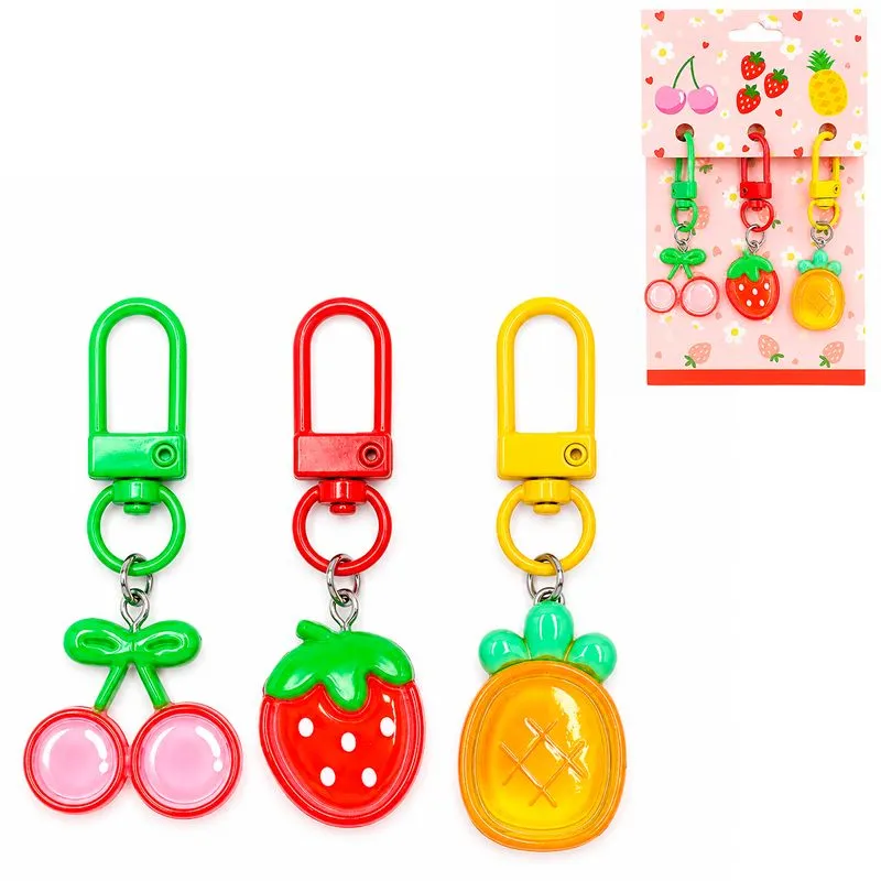 Jogo de Chaveiro Fruit C/ 3 Peças em Plástico Livon