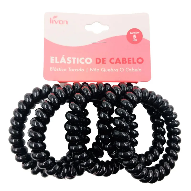 Kit Acessórios P/ Cabelo 5 Peças em Plástico Livon