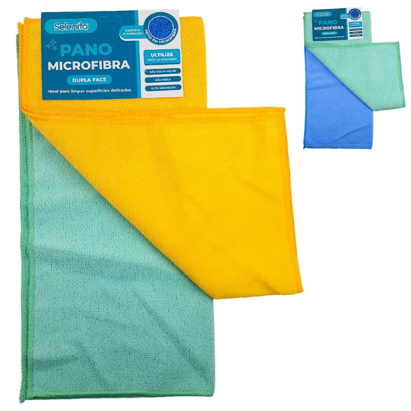 Jogo Pano de Limpeza 2 Peças 40x40cm em Poliester Livon