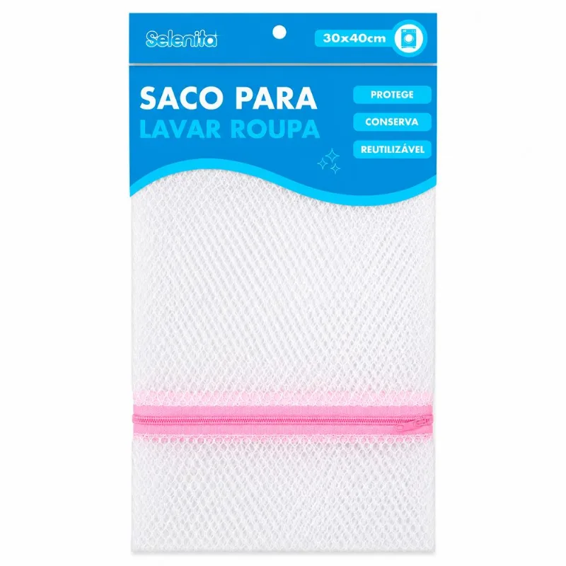 Saco Protetor P/ Lavar Roupas 30x40cm em Poliéster Livon
