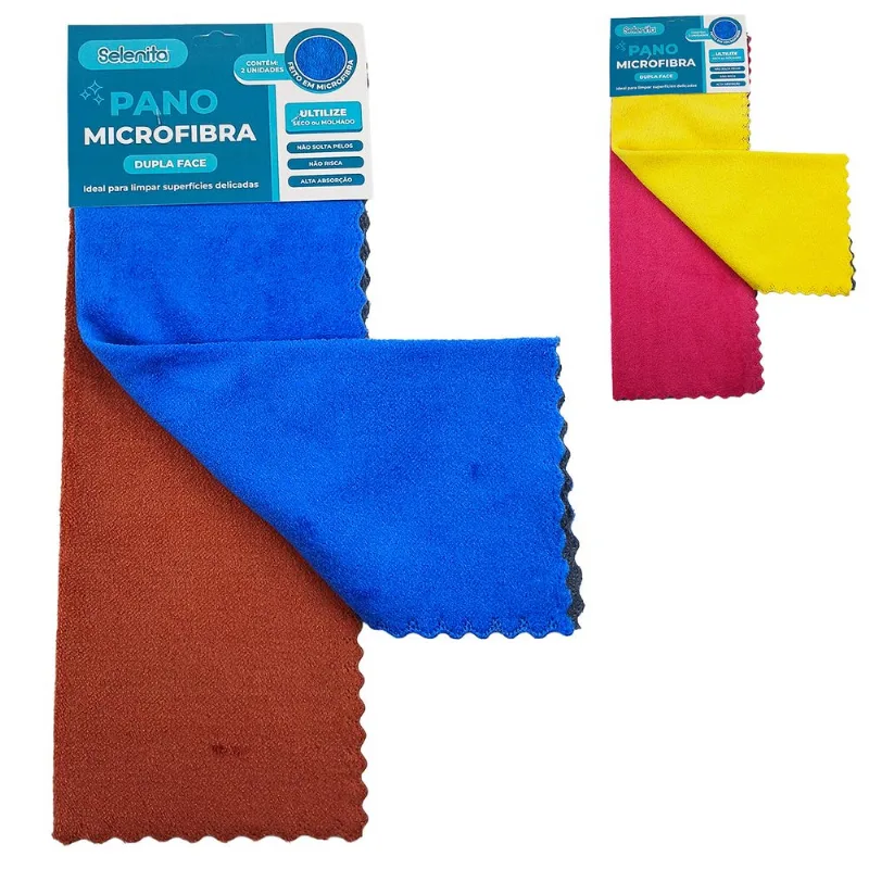 Jogo Pano de Limpeza 2 Peças 30x40cm em Poliester Livon Jogo Pano de Limpeza 3 Peças 30x30cm em Poliester Livon