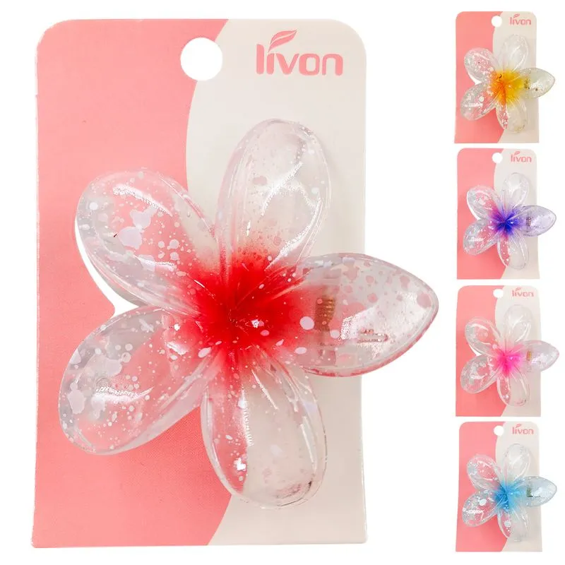 Prendedor de Cabelo Flor 9x4cm em Plastico Livon