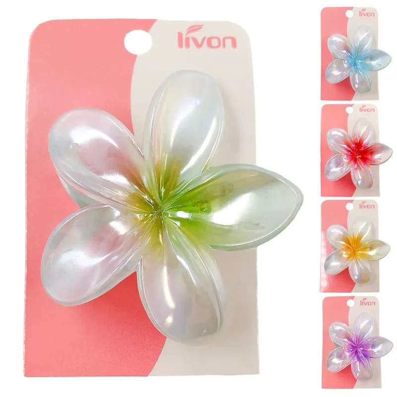 Prendedor de Cabelo Flor 9x4cm em Plastico Livon