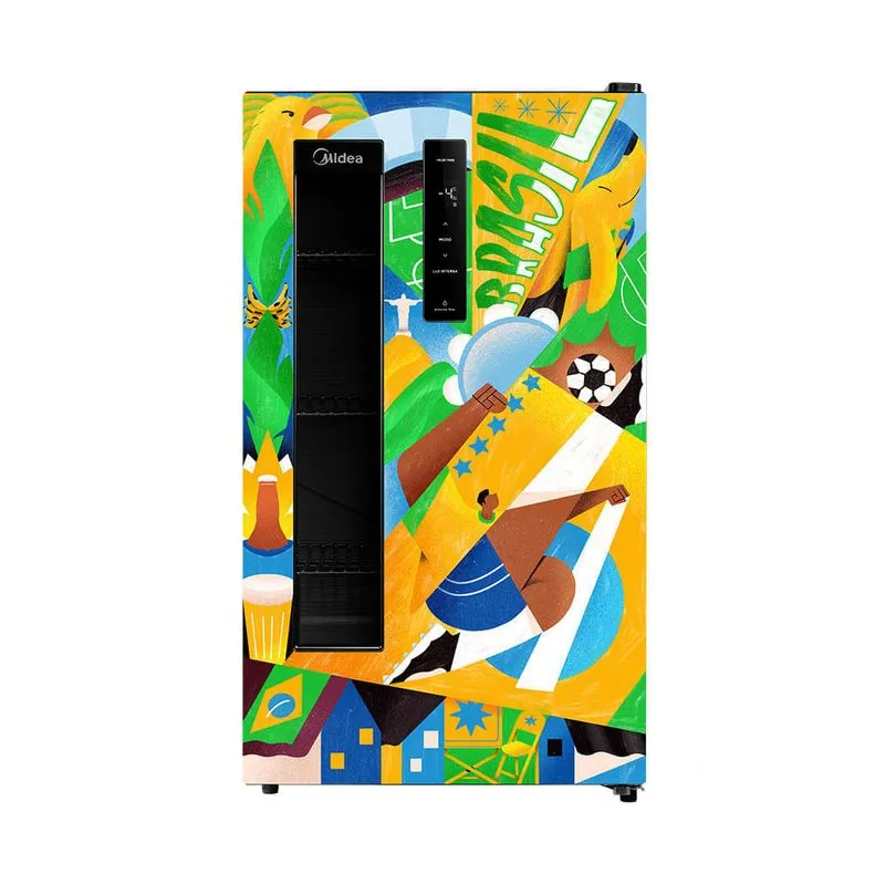 Kit Cervejeira Preta Frost Free 82 Litros + Ímã Personalizado Midea Mdrx150fggdx02wcs - 220v