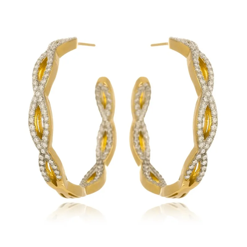 Brinco Boca Santa Semijoias Argola Infinita Ouro Amarelo