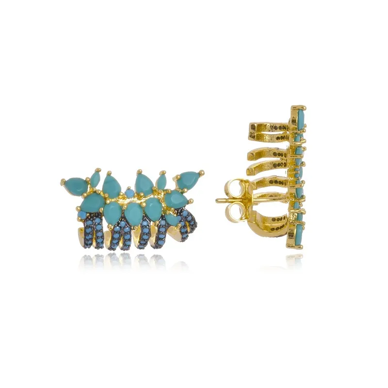 Brinco Boca Santa Semijoias Ear Cuff Carinho Ouro Amarelo