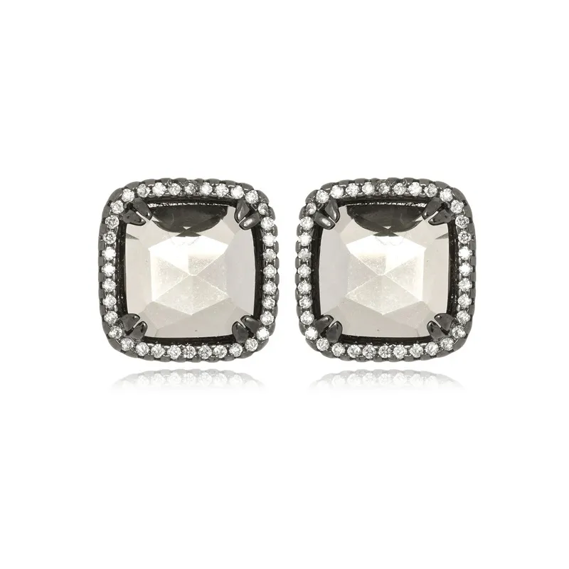 Brinco Boca Santa Semijoias Boton Fume - Ouro Negro