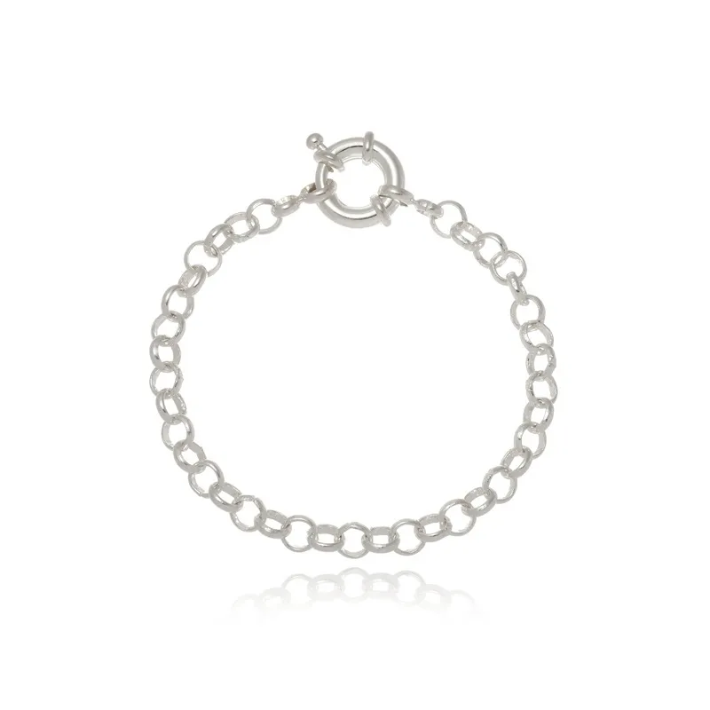 Pulseira Boca Santa Semijoias Elo Português Ouro Branco