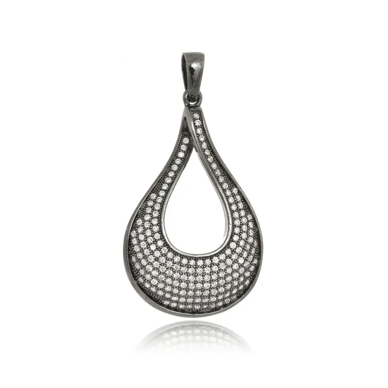 Pingente Boca Santa Semijoias Gota em Zirconias Ouro Negro