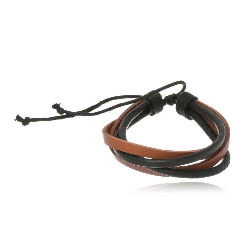 Pulseira Boca Santa Semijoias Couro Marrom E Negra Unisex